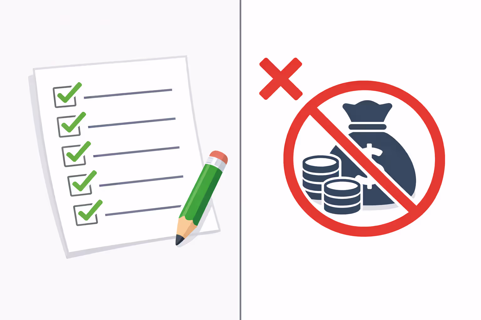 Checklist showing valid structured settlement requirements versus disqualifying factors